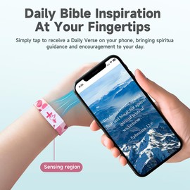 Daily Bible Verse Bracelet - Christian Faith bible bracelets with NFC Technology | Unique Devotional Gift for Believers | Share Love, Hope, and Faith ,Spiritual Conversations Anytime Anywhere. (Bible Verses Blue)