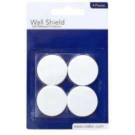 Crebri Wall Protector Door  Stopper Furniture Adhesive Pads Handle Bumper White 2Pk