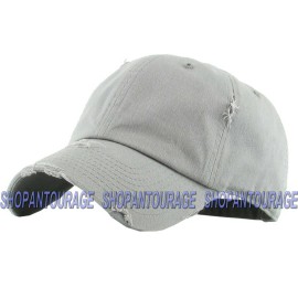 Kbethos KBE-Vintage Plain Adjustable Distressed Unisex Baseball Trucker Cap Hat - Lt.Grey