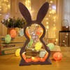 JINGTOPS LED Osterhase Holz, Modern Osterdeko aus Holz, Dekorativer Holz