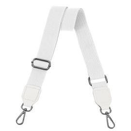 sourcing map Wide Shoulder Strap, 3.8cm Adjustable Purse Strap Replacement Crossbody Strap for Shoulder Bag Wallets, White, Black Square Mouth Buckle
