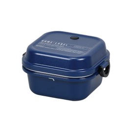 Pearl Metal D-6725 Home Label II Lunch Box, Square, M, Navy, Made in Japan