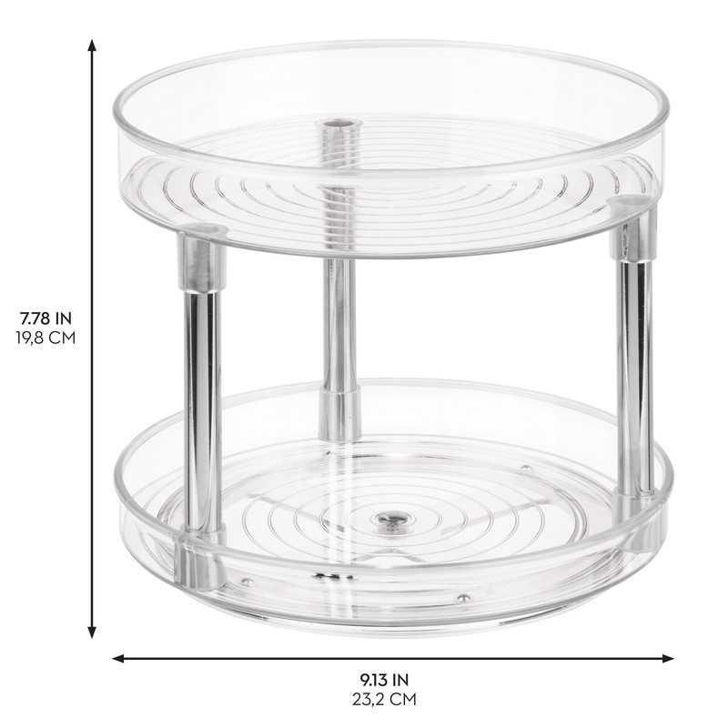 iDesign 9-Inch Plastic 2-Tier Lazy Susan Turntable - Set of