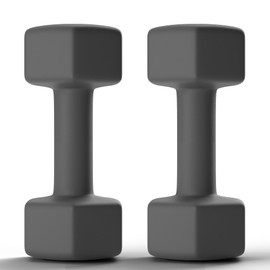 GRETERST Dumbbells Set Rubber Coated Hex Hand Weights Exercise & Fitness for Home Gym Workouts Strength Training Equipment, Grey, 5LB