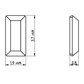 IHC Crystals  BAGUETTE 3.7 x 1.9mm Crystal Jet Black IHC Austrian 2510 Flatback Rhinestone 36
