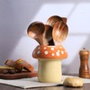 Bicuzat Mushroom Shaped Ceramic Kitchen Utensil Holder, Large Cooking Utensil