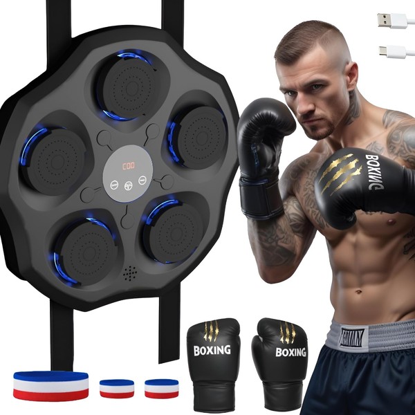 NOVANYX 2024 Advanced Music Boxing Machine with Boxing Gloves, Head