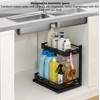 Basicwise Adjustable Height Under Sink Pull-Out Organizer Sliding Shelf Rack