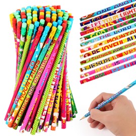 Kolewo4ever 100 Pieces Bible Verses Pencils Religious Pencils Christian Pencils with Inspirational Scripture for Students Teacher Classroom Religious School Supplies,20 styles (100)