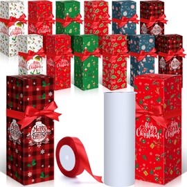 Windyun 36 Pcs Christmas Gift Boxes with Ribbon for Tumbler Packaging