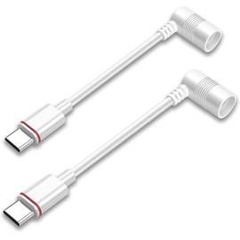 2PCS Barrel Plug to USB-C Adapter for Ring USB C Outdoor Cameras, Barrel Adapter Compatible with Ring Solar Panel for Stick Up Cam and Spotlight Cam Pro, White