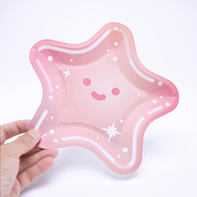 Cheerland Rainbow - Plato de papel desechable holográfico en forma