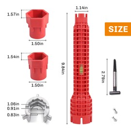 Tap Spanner Tool, 12-in-1 Multi-Functional Faucet Wrench, Comfortable Grip, Anti-Slip, for Sink, Bathroom & Kitchen Plumbing, Faucet Installation, Plumbing Repair Kita