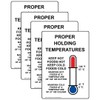 ComplianceSigns.com Vertical Proper Holding Temperatures Label Decal with Symbol, 5x3.5