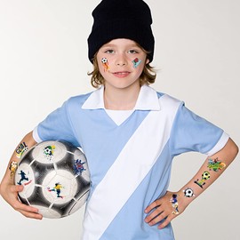 Football Tattoos Set, 150+ Football Tattoos for Boys, Football Children's Birthday Party Bags, Lights Football Tattoo, Children's Tattoos Boys for Football Party