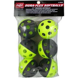 Rawlings | DURA-Flex Training Balls | Baseball/Softball | Limited Flight, Indoor/Outdoor Use | 6-Pack