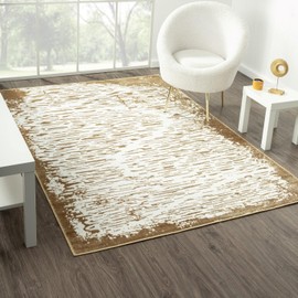 LUXE WEAVERS Artistic Textured Metallic Area Rug,Gold,6'X9'