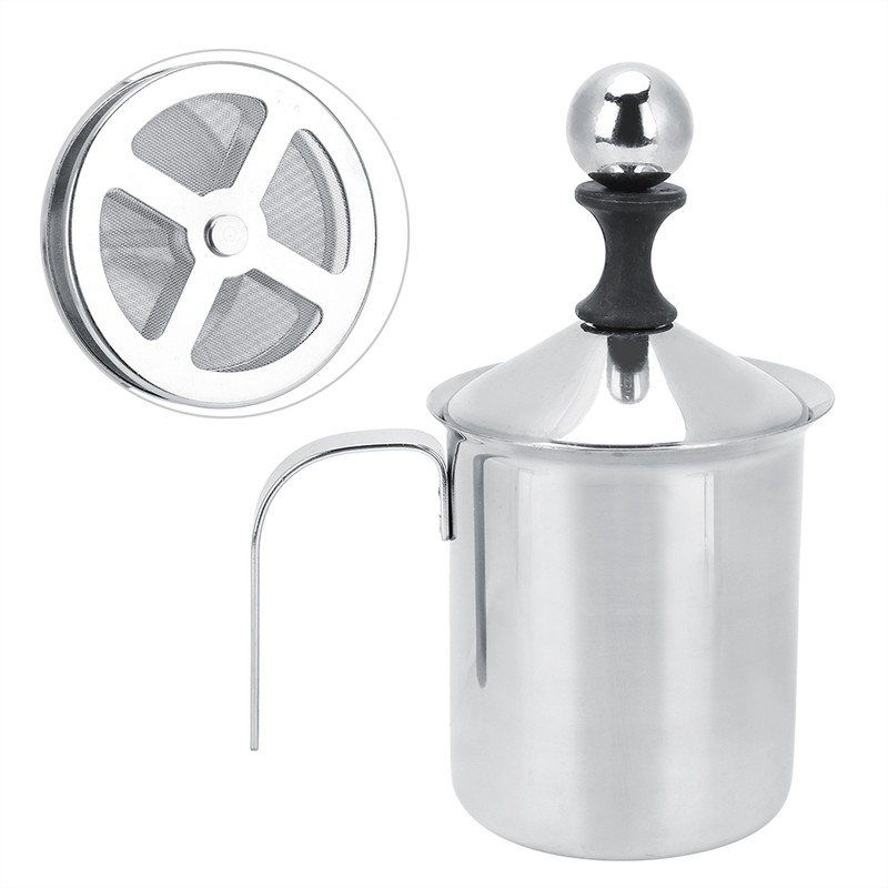 400ml Stainless Steel Double Mesh Milk Creamer Frother Coffee Foam