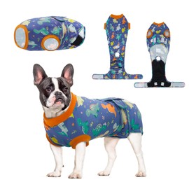 CuteBone Recovery Suit for Dogs Cats After Surgery, Prevent Licking Dog Onesies Pet Surgery Recovery Suit Shirt Abdominal Wounds Bandages SSF12M