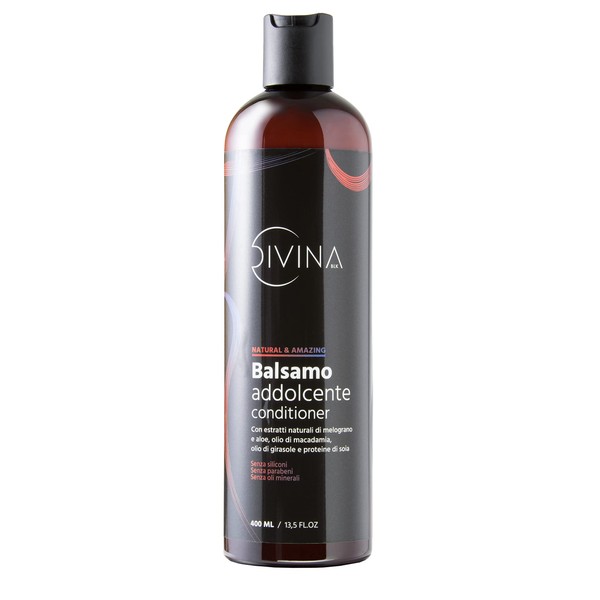 Divina BLK Softening Conditioner with Natural Extracts for Wavy, Curly, Super Curly and Afro Hair Natural&Amazing (400 ml)
