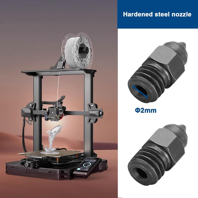 Be In Your Mind 2pcs 3D Printer Nozzle Hardened Steel