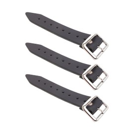 Genuine Leather Kilt Extension Straps Buckle Extenders - 7" x 1.25" Belt Extender for Men - Customizable Fit & Heavy-Duty Metal Buckle Extender - Set of 3, Black