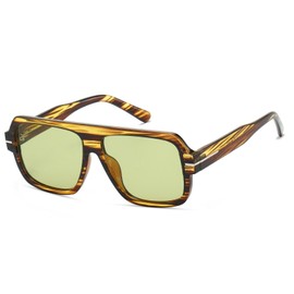 TruFabV Retro Aviator Sunglasses for Men Women, Trendy Rectangle Womens Mens Shades Square Sun Glasses (Green)