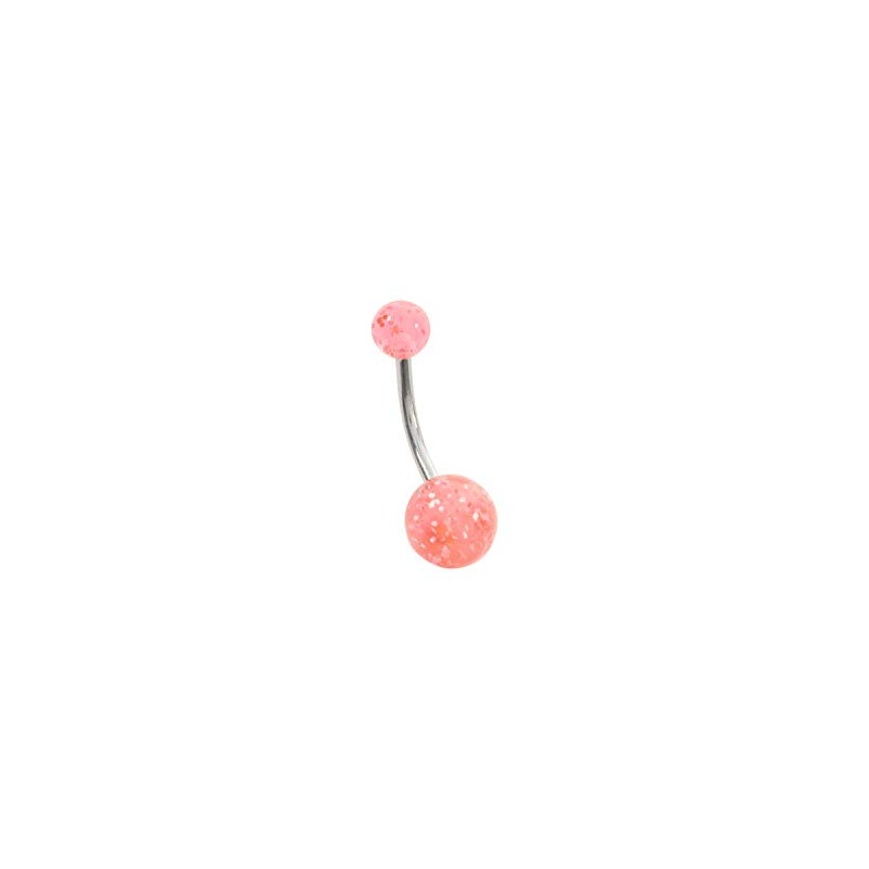 Glitter 316L Surgical Steel Belly/Naval Bar | 10mm Curved Bars