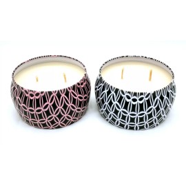 Park Avenue CocoSoy Eco Aroma Tin Candles Organic Natural Botanicals 2-Pack Multiple Scents - Velvet Rose, Pink Sands