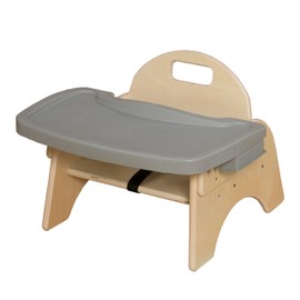 RRI Goods Montessori 5" H Wooden Baby Low Chair with Removable Tray & Safety Harness, Infant Chair with Modern Wood Design [ Fully Assembled]