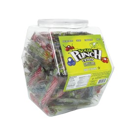 Sour Punch Twists Straw Twists Bulk Pack | 200 Individually Wrapped Candy Sticks in Reusable Plastic Tub | Chewy Sour Candy Variety Pack in 4 Assorted Flavors, Assorted,Blue