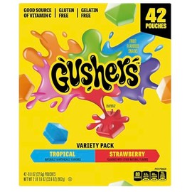 Gushers Strawberry Splash and Tropical Flavor Fruit Snacks, 42 ct.