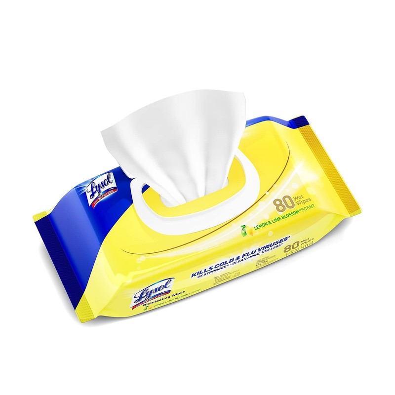 LYSOL Disinfecting Wipes - Lemon & Lime Blossom Flatpack 80