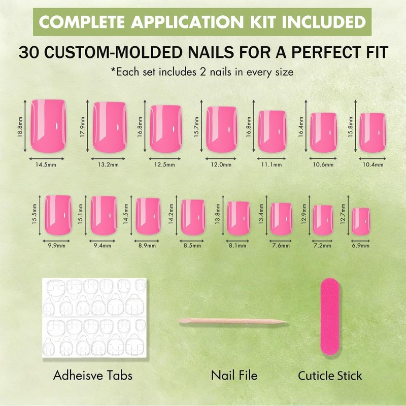 SXVME Press On Nails Short - Pastel Dusty Pink False