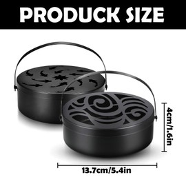 Bymivofun 2 Pcs Mosquito Coil Holder, Stainless Steel Bull Holder Incense Holder with Lid for Home, Garden, Camping, Fishing, Outdoor Travel