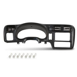 ALLGOOD Double Din Dashboard Bezel Cluster Trim, Compatible with Chevy Blazer S10 GMC Jimmy Sonoma 1998-2004, Black
