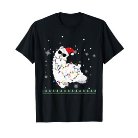 Funny Santa Alpaca Llama Christmas Xmas Decoration Gift Llama T-Shirt, black