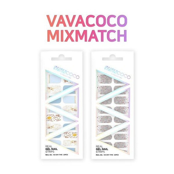Babacoco golden silver mix match nail stickers (2 types)