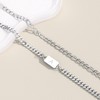 2PCS Initial Letter Stainless Steel Bracelet, A-Z Letter Pendant Cuban