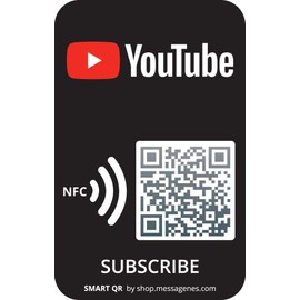 MESSAGENES | YouTube Stickers 1 Click Subscribe | Pack 2 Units | Smart QR - NFC | Increases Followers and Promotes Your Channel | Smart QR Allows Reuse Whenever You Want