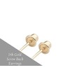 Solid 14K Gold Round Solitaire Simulated-Birthstone Minimalist Stud Earring with