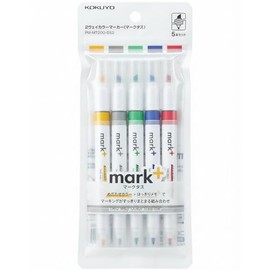 KOKUYO Marcadores fluorescentes, marcadores de doble punta para Biblia en varios colores, punta fina y cincel, sin sangrado, secado rápido para diario