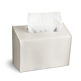 Lvkjafaz Leather Cover for Disposable Paper Hand Towel Box, Compatible with Kleenex Paper Hand Towel(1-White)