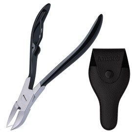 Premium 440C Stainless Steel Heavy Duty Toenail Clippers – 15 mm Wide Jaw, Ergonomic Anti-Slip Handle, Podiatrist-Grade Cutter for Thick & Ingrown Nails (Black)