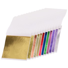 600 Sheets Gold Leaf Foil Paper, 12 Colors Imitation Gold Leaf for Arts and Crafts, Nail Art, Slime, Painting, Home Decoration,Wall