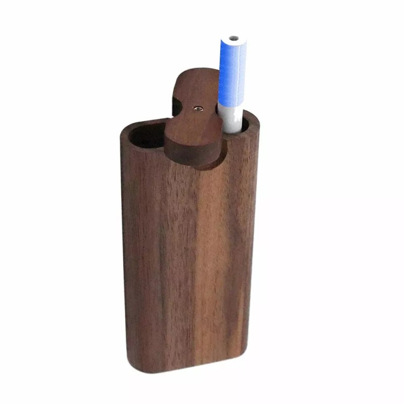 Premium Teak 4.08" x 1.68" Wooden Dugout Ceramic One Hitter