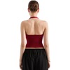 SUUKSESS Women Halter Tank Tops Double Lined Basic Backless Y2K
