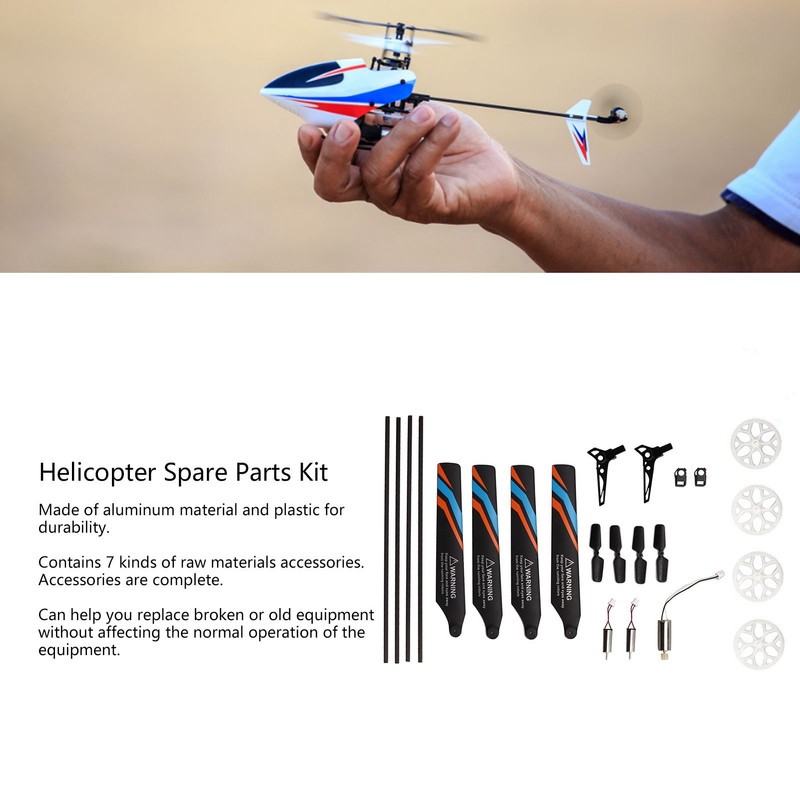 Helicopter Full Replacement Parts Set with 7 Accessories RC Rotor