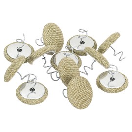 QUARKZMAN Pack of 12 Upholstery Pins Twist Pin, 20 mm Bed Skirt Pins Fabric Covered Button Twist Pins for Throws Bed Skirt Armchair Caddies Furniture Cover Light Brown