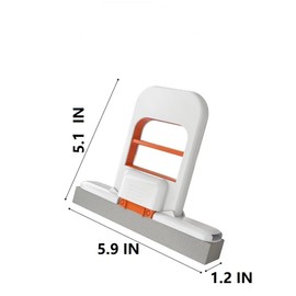 Mini Foldable Desktop Mop, Portable Self-Squeeze Short Mop Small Spaces Portable Self-Squeeze Mops, Mini Lazy Hand Wash Short Device for Bathroom, Kitchen（2orang+Sponge*6